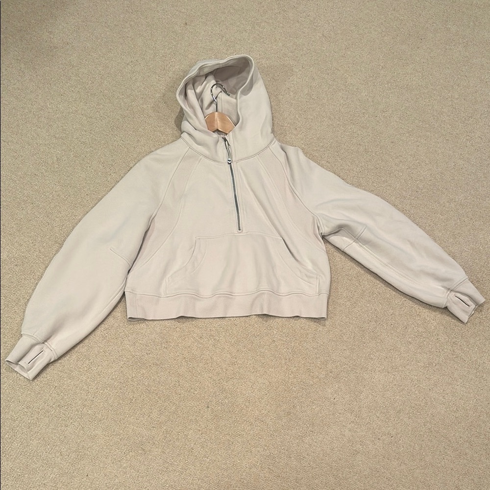 Lululemon Cream Hooded Scuba Sweatshirt
